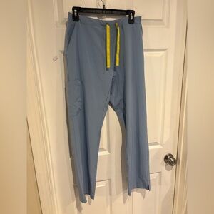Men's Sky Blue Joggers with Yellow Drawstring